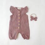 Jennifer Linen Jumper + Bow-Plum