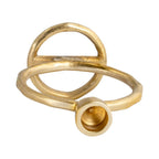 Metal Round Ring Taper Candle Holder - Gold, 6 in.