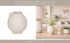 Ceramic Round Bulbous Handle Jug - White, 7 in.