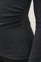 RIBBED BOAT NECK TOP