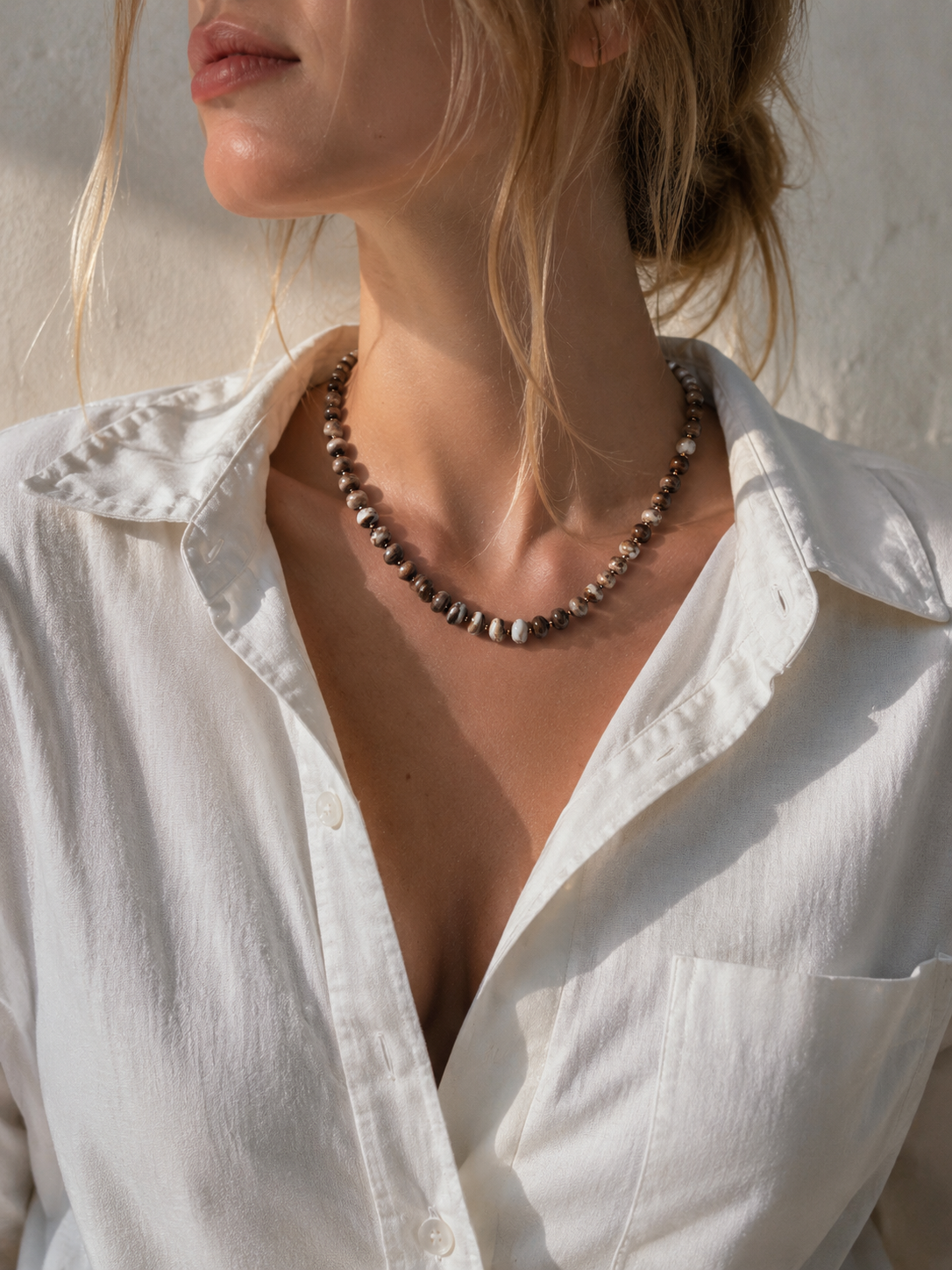 Autumn Marble Seed Necklace