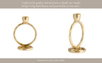 Metal Round Ring Taper Candle Holder - Gold, 6 in.