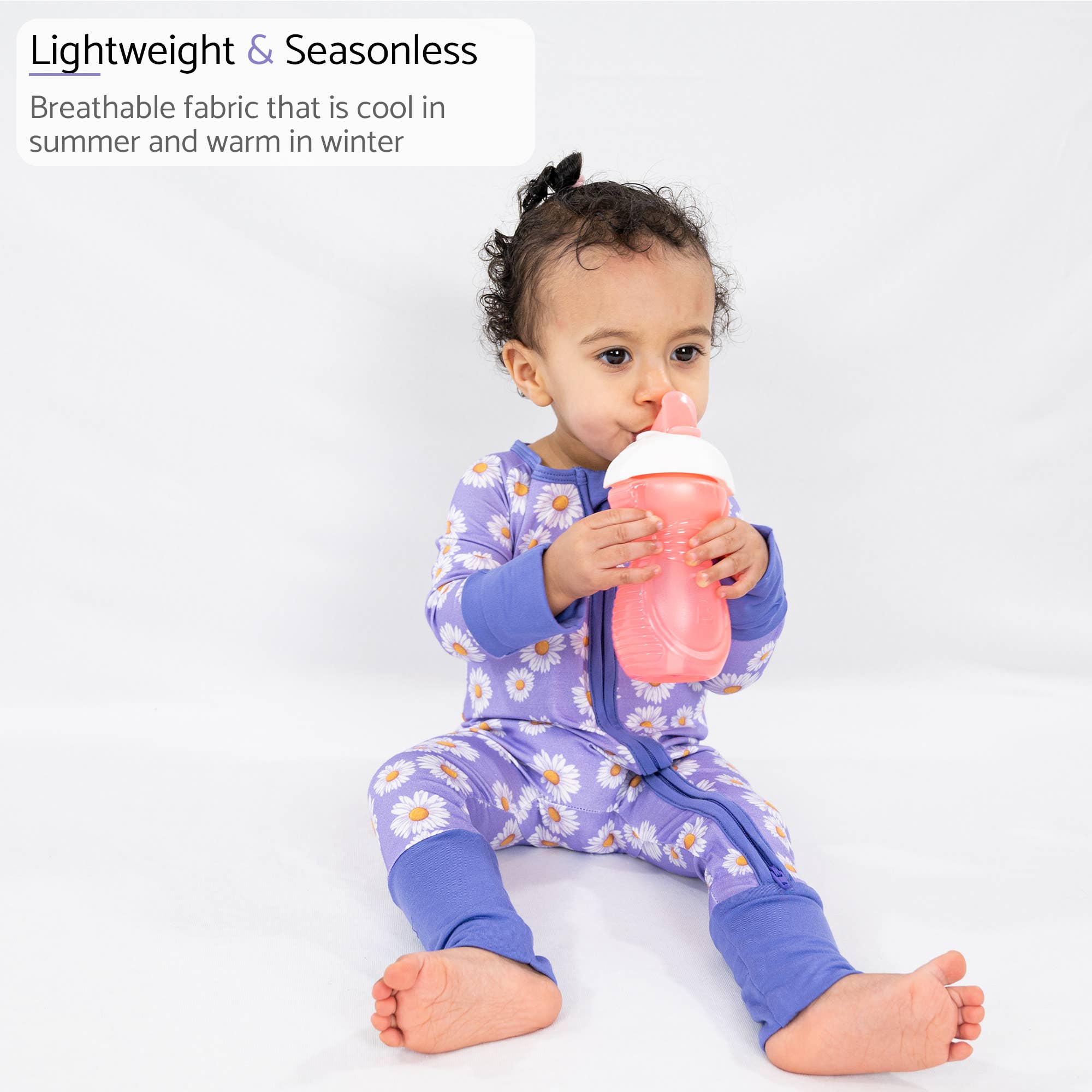 Bamboo Baby Convertible Zipper Pajama Lazy Daisy