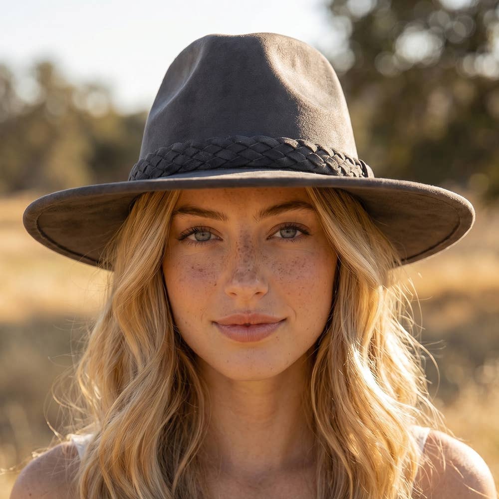 Felt Wide Brim Hat With Braided Band