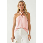 Cord Keyhole Sleeveless Top