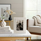 Marble Modern Beveled Edges Photo Frame - White, 4x6 in.