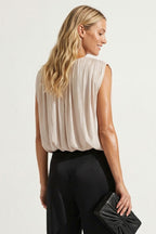 Grecian Drape Bubble Blouse