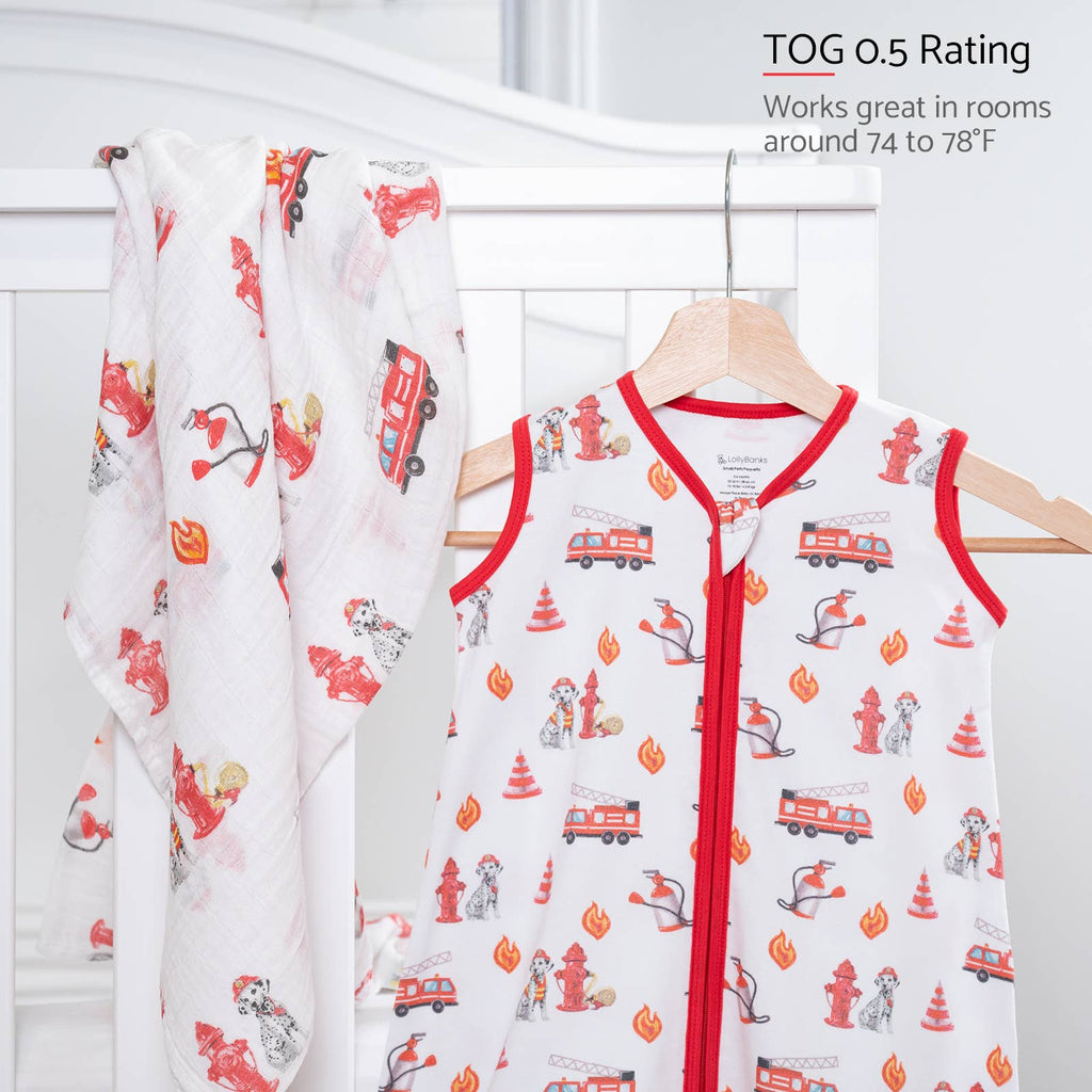 Organic Cotton Sleep Sack 0.5 TOG Firehouse Fido