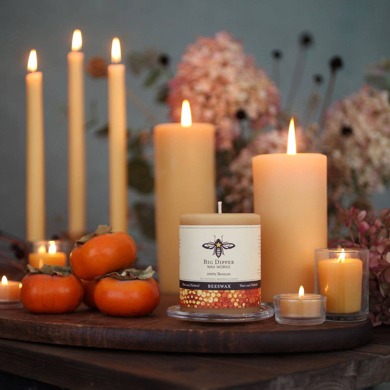 Pillar Candles – 100% Pure Beeswax – Multiple Sizes & Colors