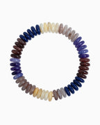 Multi Color Wide Marble Beaded Stretch Bracelet