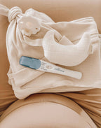 Moon Pacifier Holder Soft Cuddly Binky Toy (Muslin Ivory)