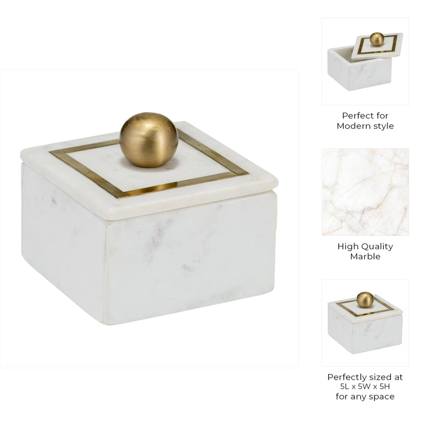 Marble Modern Storage Box with Lid