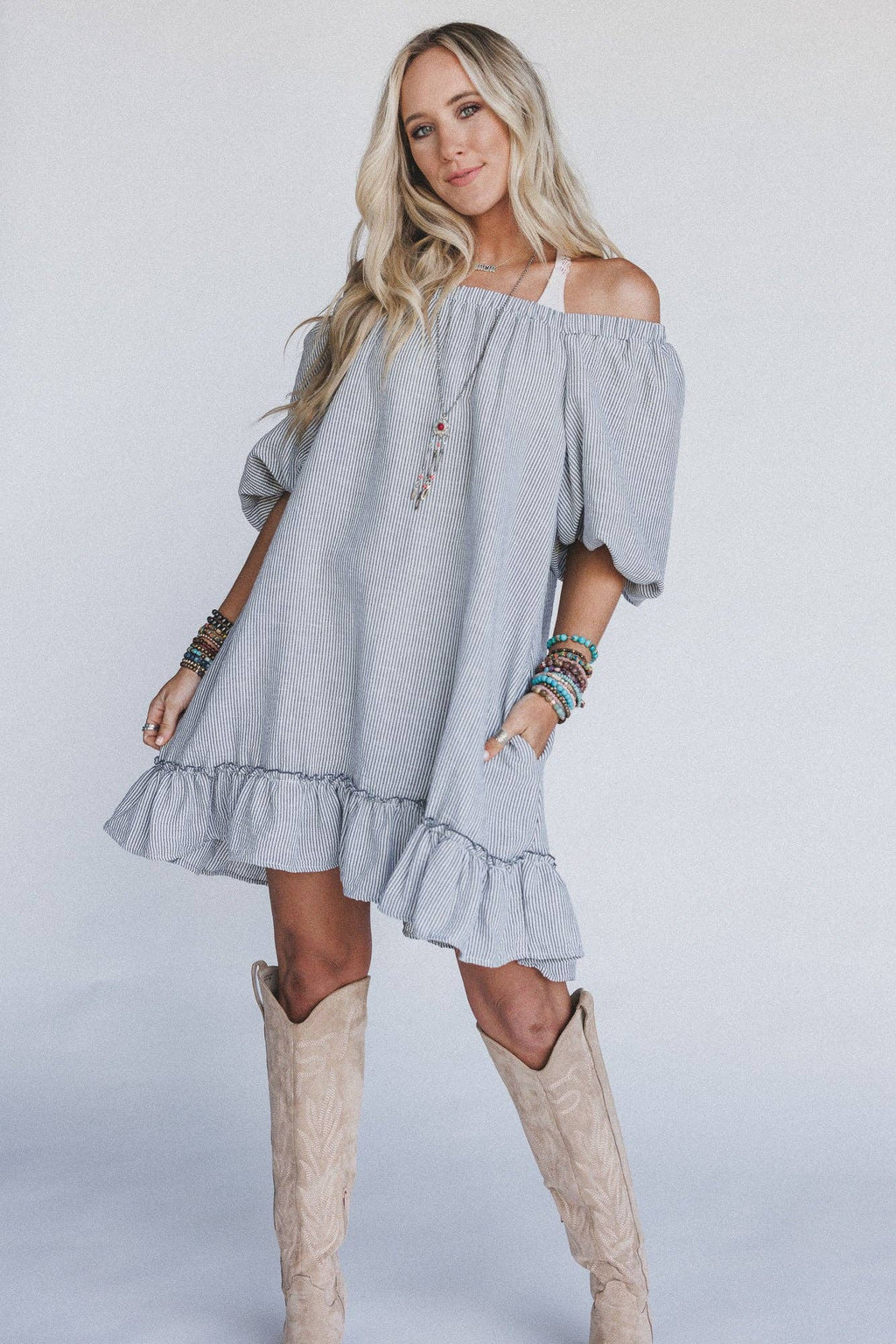 Solace Ruffled Hem Dress - Black