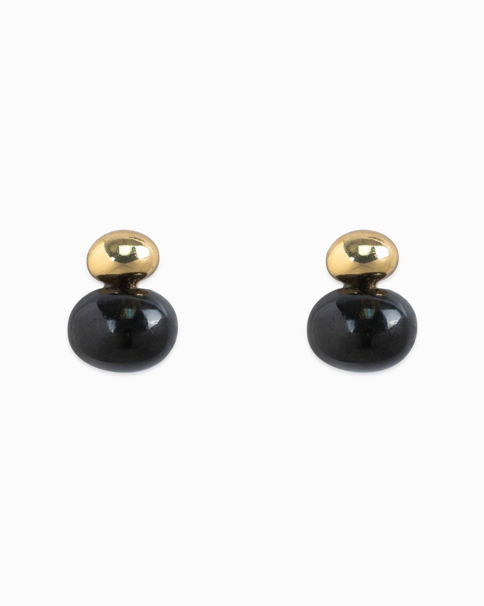 Double Oval Marble Stone Stud Earrings