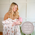 Baby Muslin Swaddle Blanket 47x47 Bear Hugs