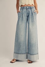 Timeless Cuffed Hem, Wide Leg Denim
