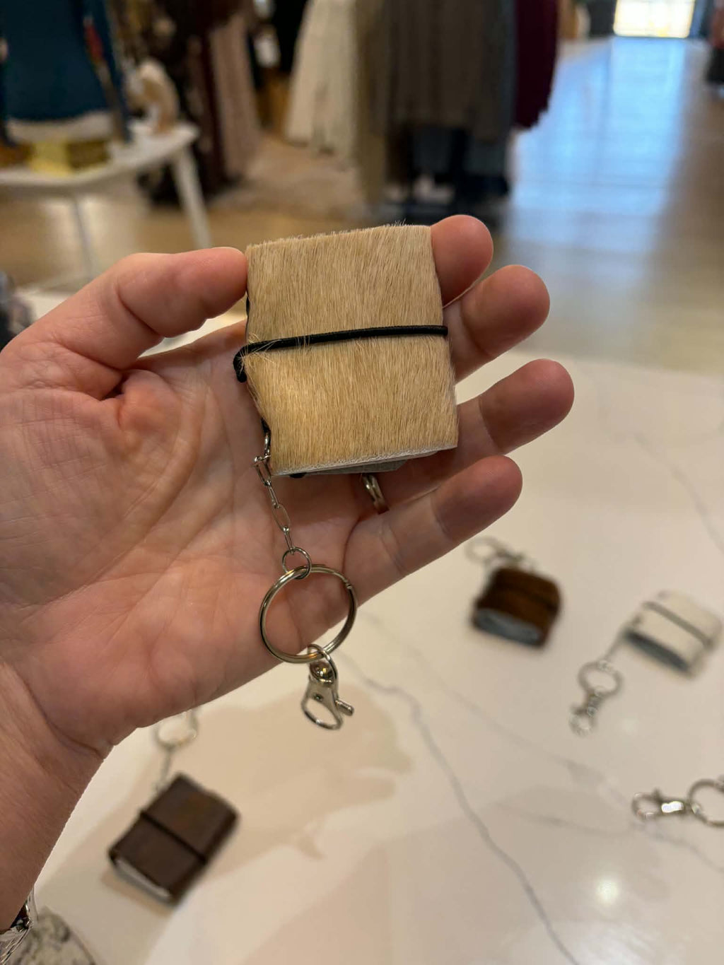 Mini Leather Keychain Journal