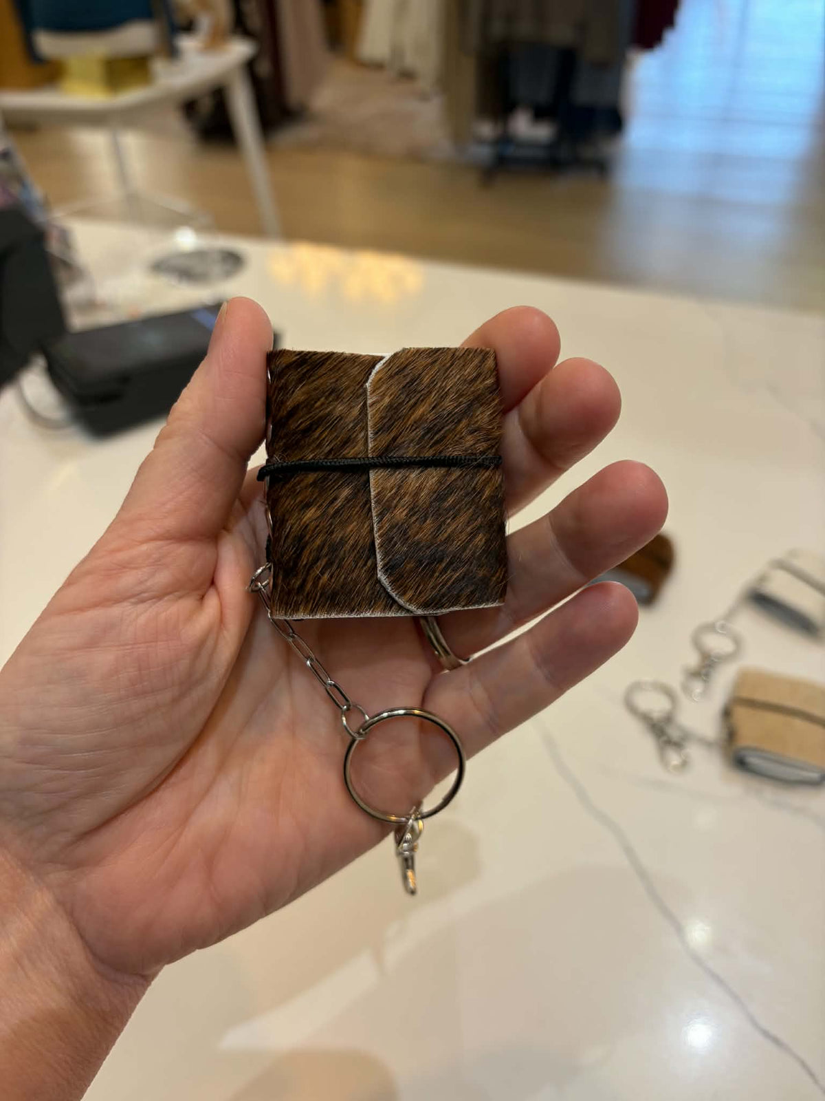 Mini Leather Keychain Journal