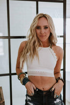Light Of The Moon Crochet Trim Bralette