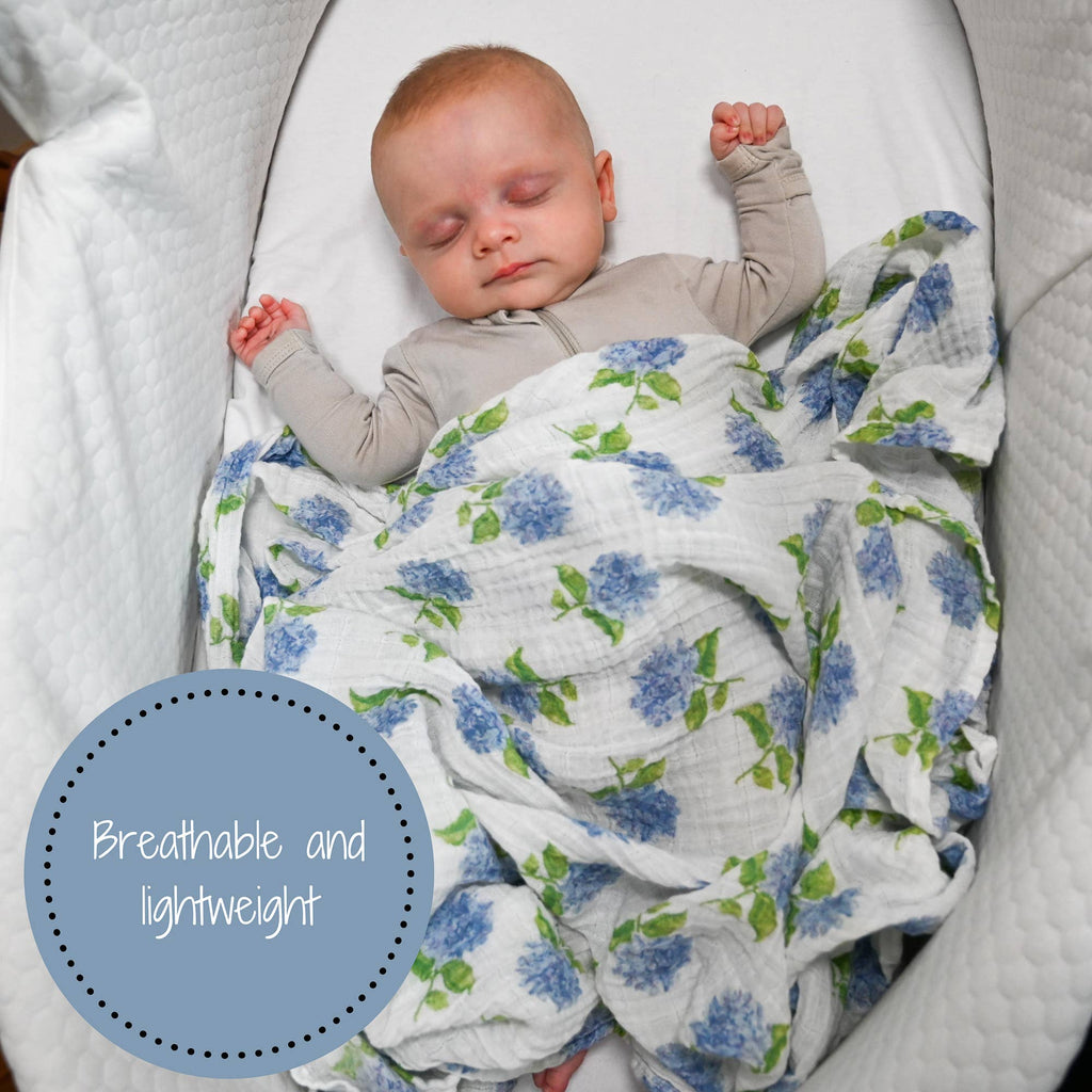 Baby Muslin Swaddle Blanket 47x47 Hydrangea