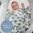 Baby Muslin Swaddle Blanket 47x47 Hydrangea