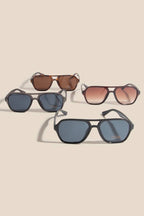 Modern Plastic Aviator Frame Sunglasses