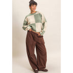 Twill Elastic Waist Barrel Pants