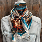 Teal and Cream Paisley Wild Rag