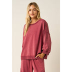 LACE PANEL SWEATSHIRT