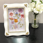 White Picture Frame with Gold Bumblebee Accents, 5x7