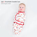 Cotton Velcro Newborn Swaddle Sack Firehouse Fido