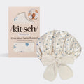 Oversized Satin Bonnet - Pearlized Cream & Coastal Blue Print