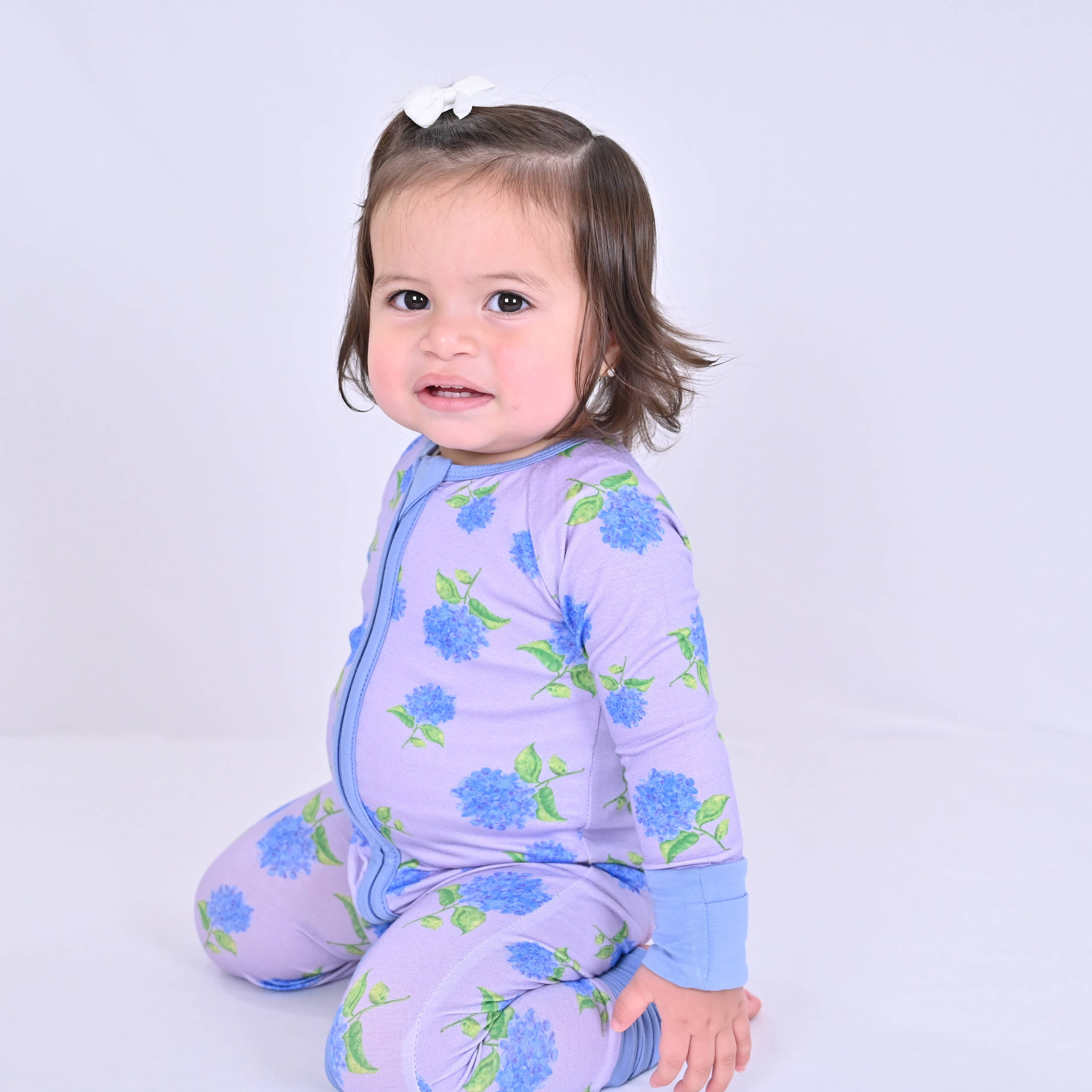 Bamboo Baby Convertible Zipper Pajama Hydrangea Floral