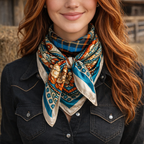 Teal and Cream Paisley Wild Rag