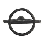 Metal Round Ring Taper Candle Holder - Black, 8 in.