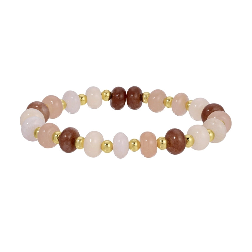 Brown/Peach/Ivory/Gold Bracelet