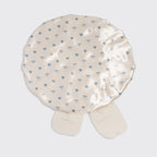 Oversized Satin Bonnet - Pearlized Cream & Coastal Blue Print
