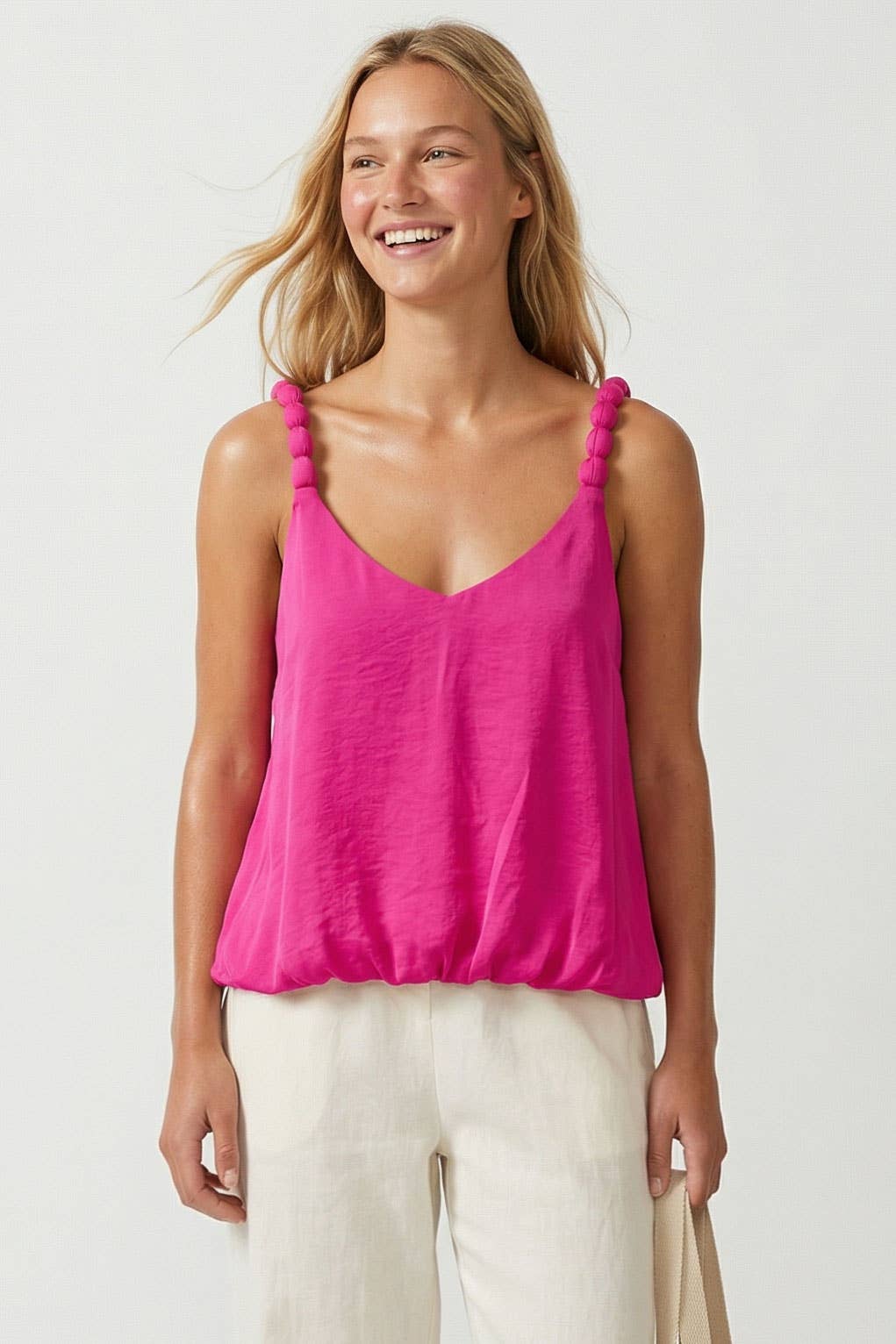 Billowy Strap Accent Tank Top