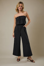 RUFFLE BODICE JUMPSUIT