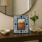 Photo Frame - Blue Resin/Wood Floral Petals, 4x6 in.