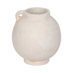 Ceramic Round Bulbous Handle Jug - White, 7 in.