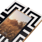 Photo Frame - Black Resin Wood Geometric Pattern, 4x6 in.