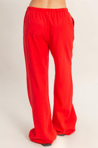 Lyocell Linen Elastic Waist Straight Leg Pants