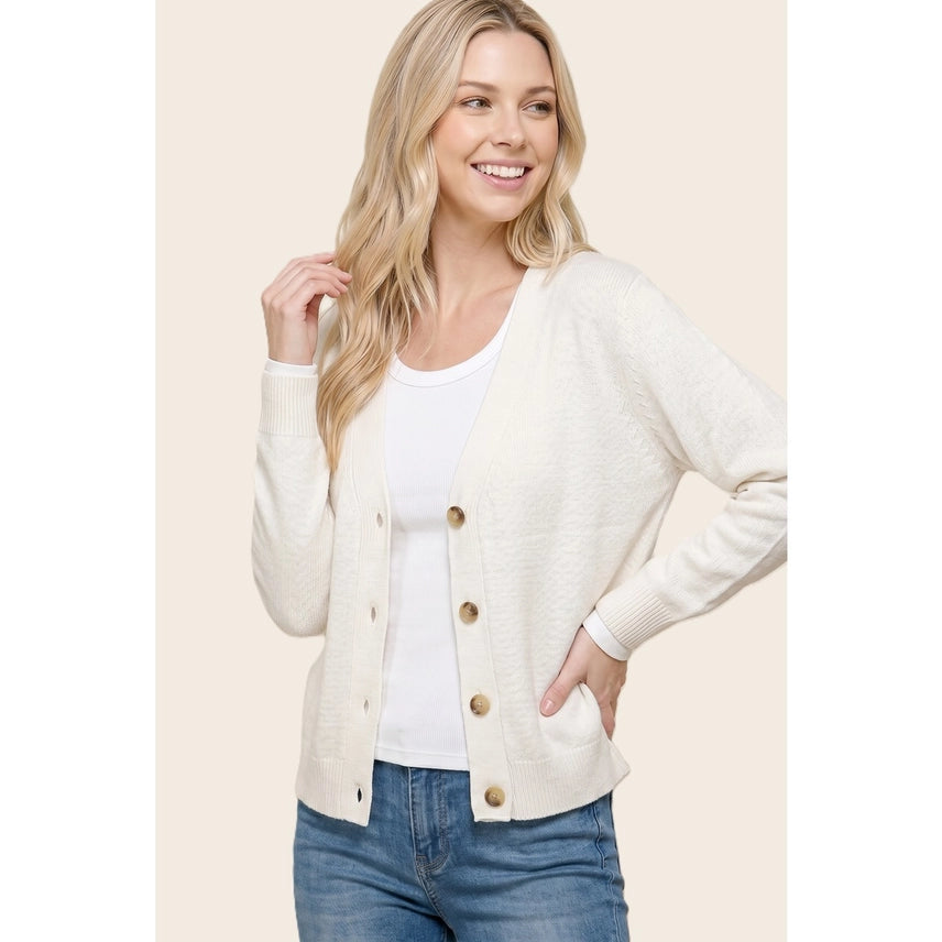 V-Neck Sweater Cardigan