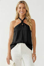 Cord Keyhole Sleeveless Top