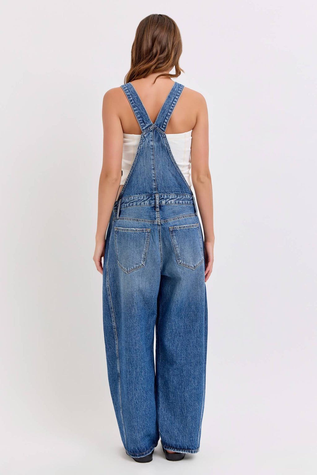Mid-Waisted Barrel Overalls