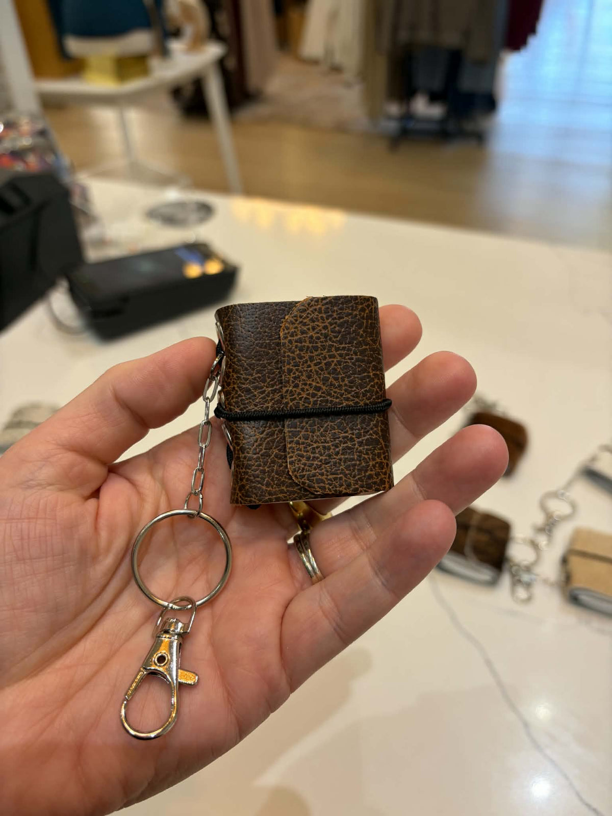 Mini Leather Keychain Journal