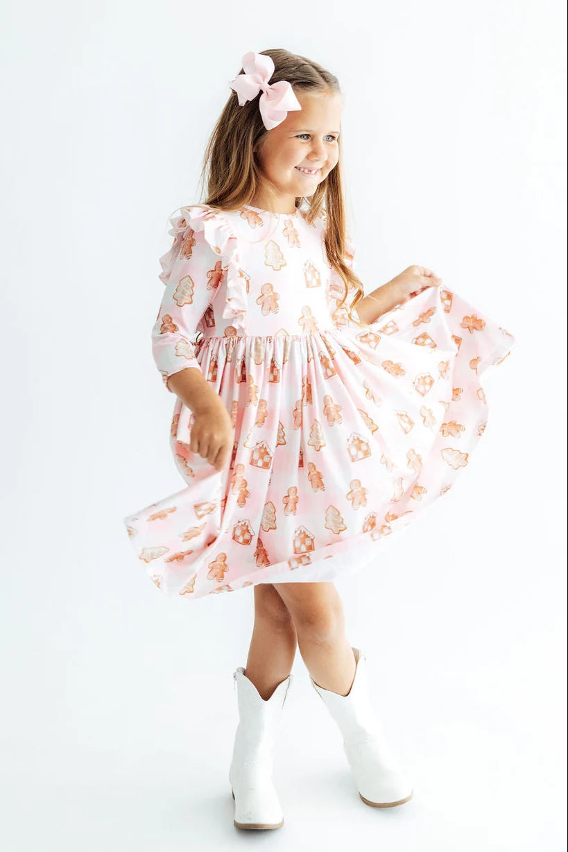 Christmas Traditions Ruffle Twirl Dress