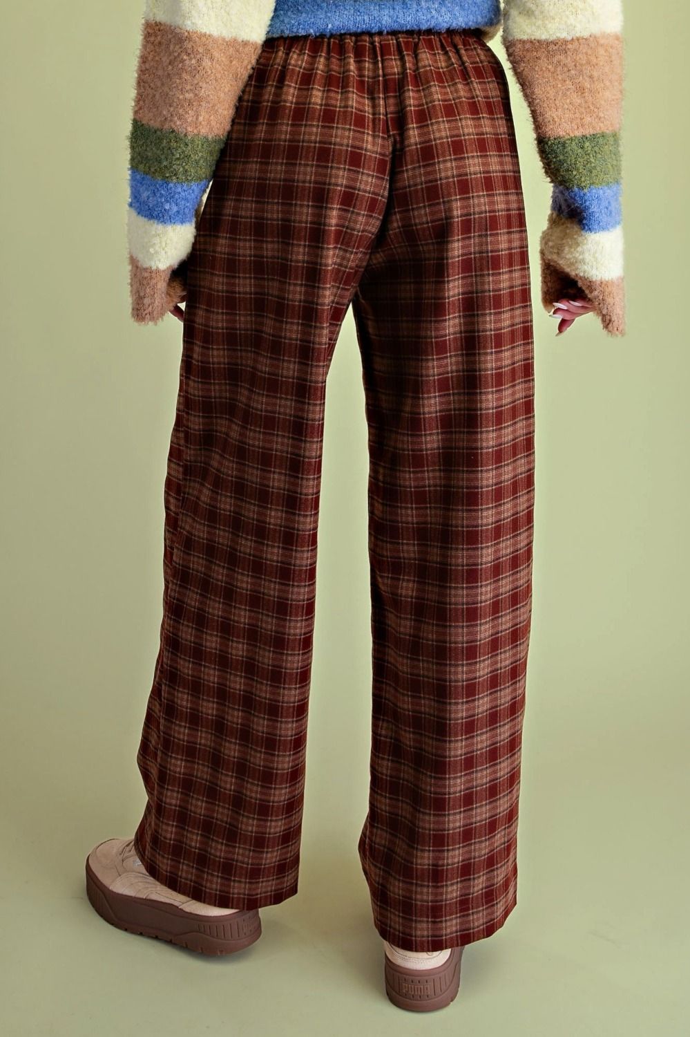Plaid Wide Leg Pants