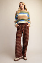 Plaid Wide Leg Pants